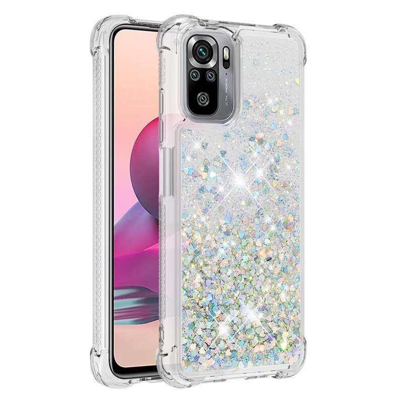 Dla Redmi uwaga 10 S przypadku mody Quicksand Glitter ciecz skrzynka dla Xiaomi Redmi uwaga 10 S telefon pokrywa Redmi Note10s 10 S Coque: Redmi Note 10 4G / B6