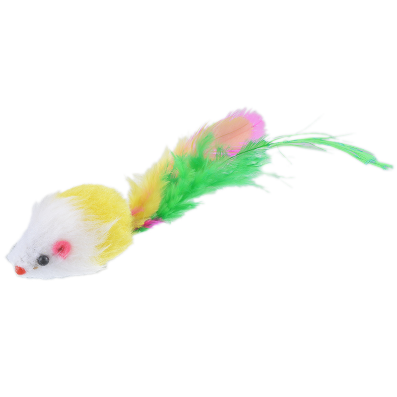 Willekeurige 4.5cm huisdier speelgoed kleurrijke interactieve konijnenbont nep muis huisdier katten speelgoed mini grappig speel speelgoed katten kitten