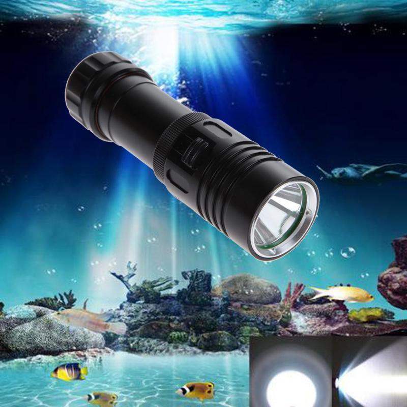Witte LED Waterdichte Duiken Zaklamp Licht Fakkel Onderwater 100m Waterdichte Duiken Lam Licht Voor Vissen