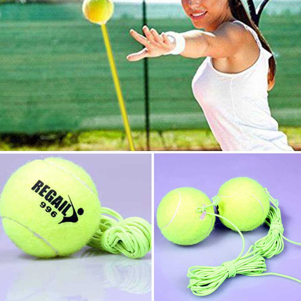 Sparring Device Yellow Beach Practice With Elastic Rope Portable Outdoor Sports Beginners Tennis Training Ball