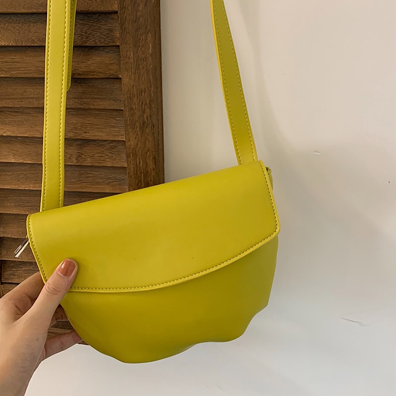 actual de cuero suave bolsa de pecho las mujeres bolsas de mensajero Ins calle paquete de la cintura bolsos de lujo Vintage bolsos de hombro: Amarillo