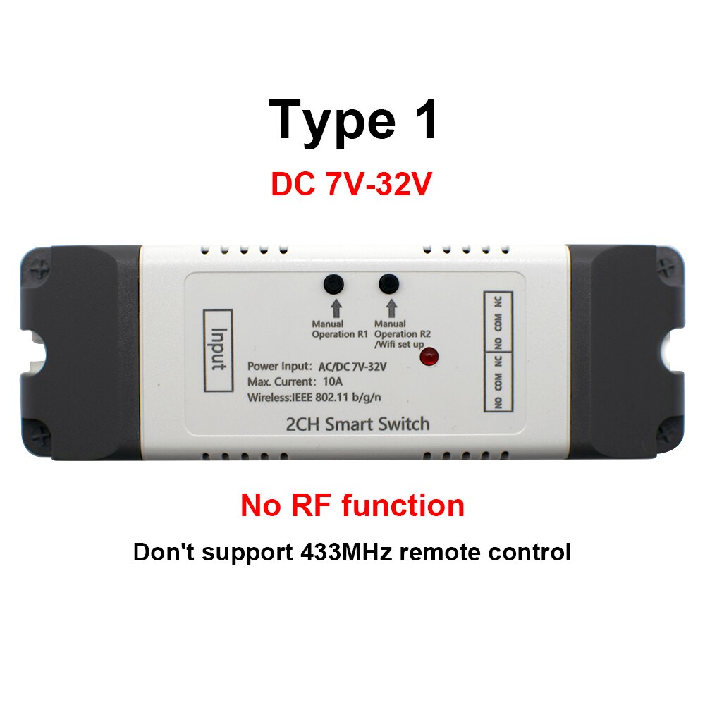 eWelink 250V WiFi Smart Garage Door Controller Switch 433MHz RF Door Opener Compatible Alexa Echo Google Home No Hub Require: 2ch DC7-32V