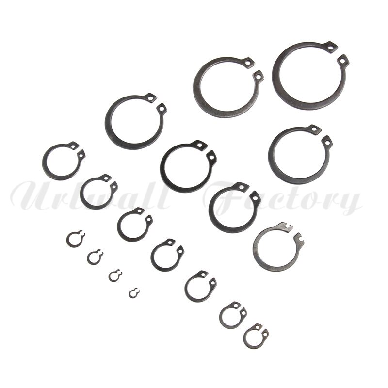 18 Sizes Metal Circlip 300Pcs/Set O-Ring Washer Seals Internal &amp; External Snap Retaining Ring Circlip M3-M32 Assortment Kit
