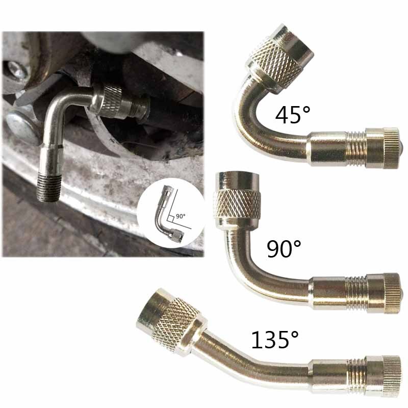 1PC Estensori Della Valvola della gomma del Pneumatico Staminali Estensione Tubo di Ottone Stelo Della Valvola Adattatore 45/90/135 Gradi per Auto Moto Bicycl
