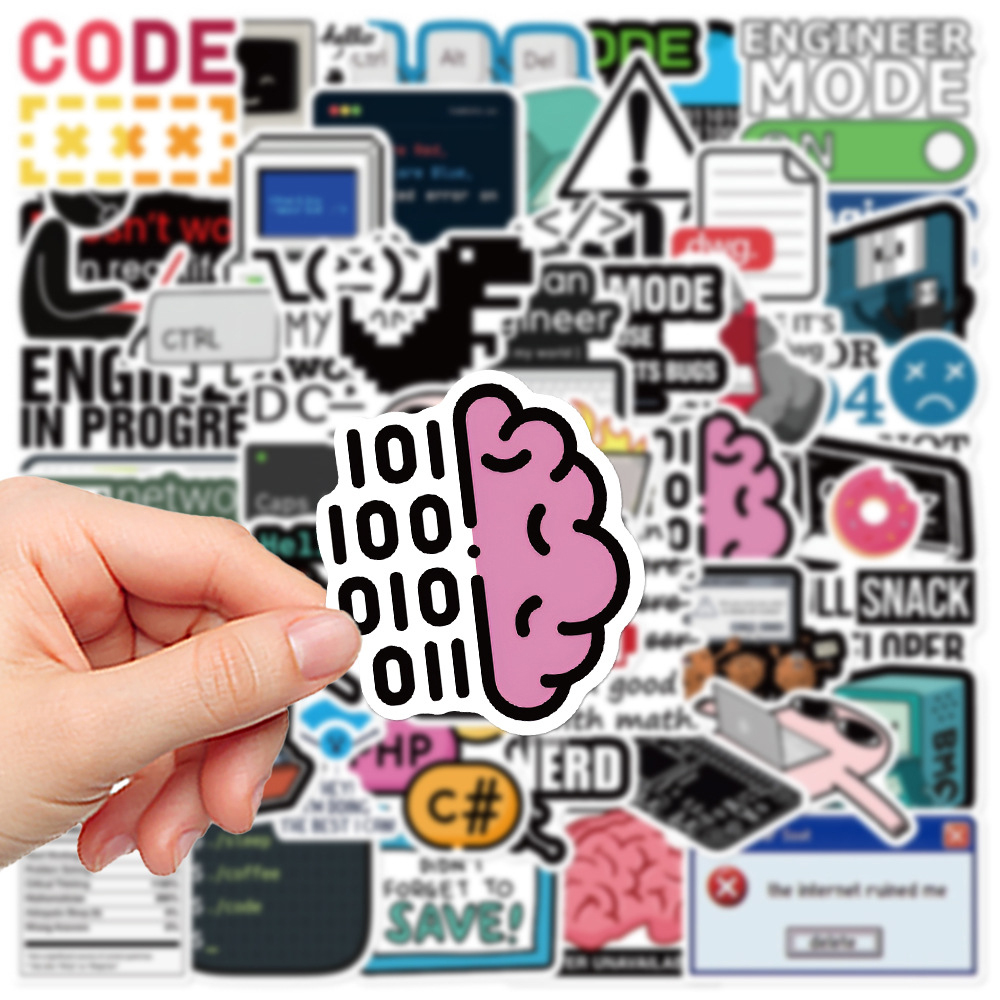 10/30/50 Uds pegatinas de programación divertidas Java nube idioma Internet calcomanías monopatín DIY equipaje teléfono paquetes de pegatinas impermeables