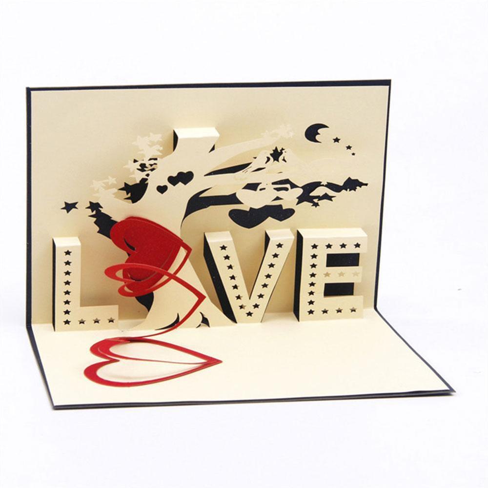 30 Styles 3D Card Heart To Heart Birthday Valentine Birthday Christmas Express Love Valentine's Day 3D Greeting Card: Love tree