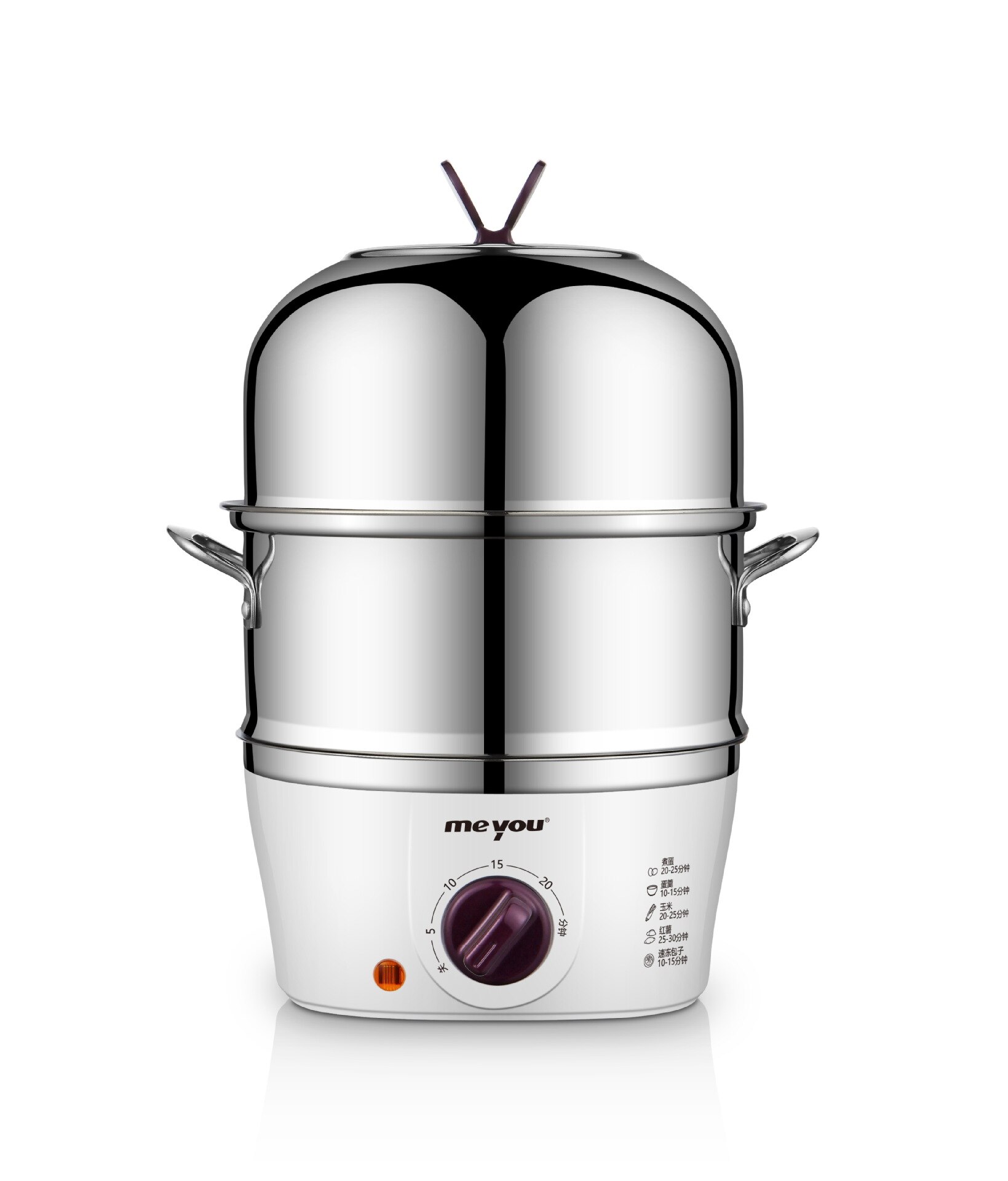 Egg Boiler Household Timing Egg Steamer Automatic Power Off Stainless Steel Mini Double Layer Bottle Disinfection Egg Boiling: Heron Double Deck