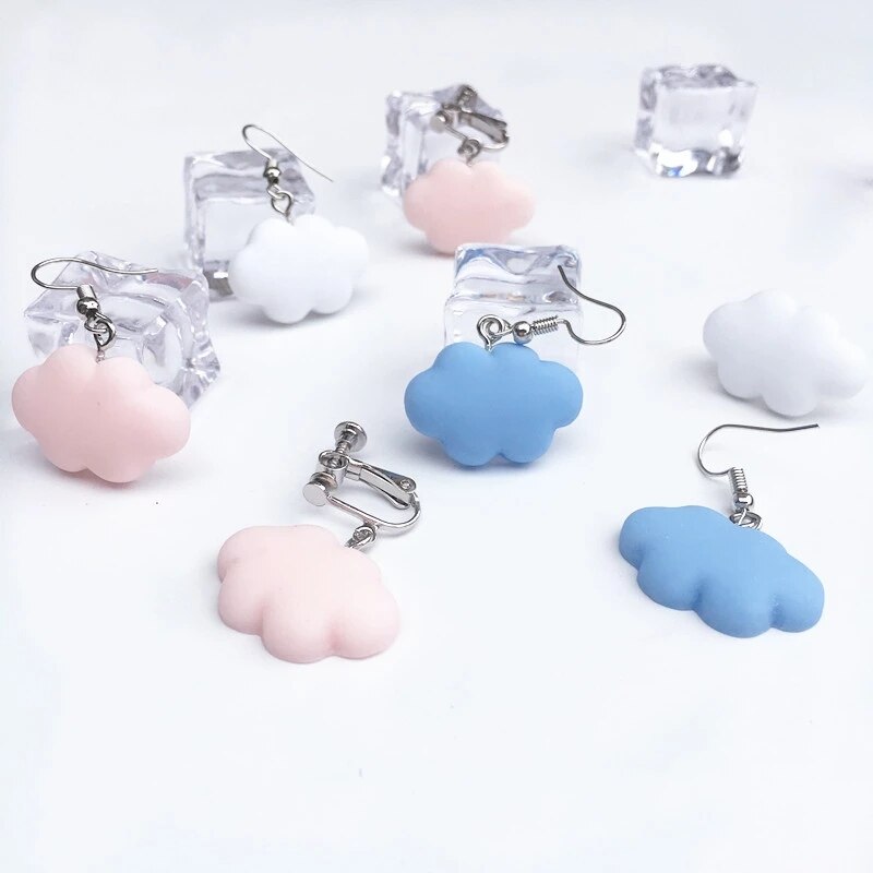 Ypay Leuke Kleurrijke Wolken Oorbellen Trend Vrouwen Sieraden Meisje Lange Opknoping Dangle Oorbellen High Natuurlijke Decoratie