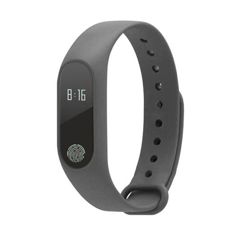 Wristband M2 Smart Bracelet Heart Rate Bracelet Waterproof Sport Fitness Band Stepcount Message Smart Loop Watch Alarm Clock: Gray