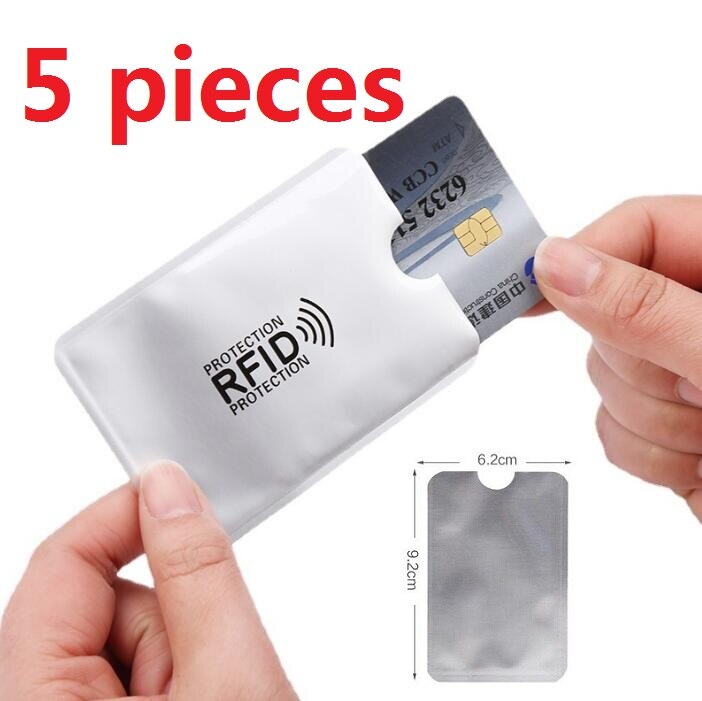 2022 aluminium metal kredit business mini kort pung mand kvinder smart pung visitkort holder rfid pung: 5 stk kortholder