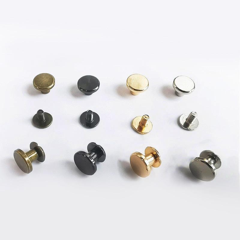 100 Pieces/Set Of 8mm Flat Head Rivet Notebook Fixing Screw Copper Nail Leather Metal Craft Solid Diy Accessories