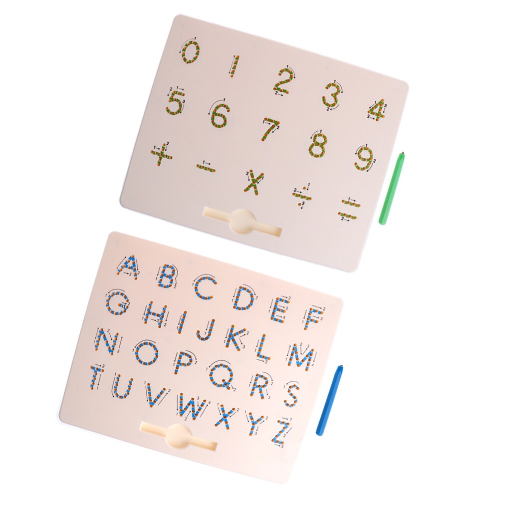 2 Stuks Magnetische Kralen Mathematische Numbers Tekening Boards Doodle Schets Board Voor Alfabet A Tot Z Leermiddelen Cogniton Educatief