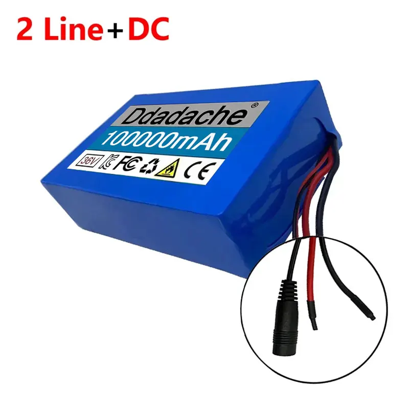 36V 100Ah 10S2P 18650 Lithium Battery Pack 550W 38000mAh 42V Cooter Vehicle Ultra Thin Portable Battery with BMS: Light Grey