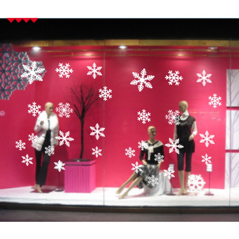 Stickers Christmas Snowflake Wall Sticker Window Christmas Wallpaper 27pcs Room Wall Decals Christmas Decorations For Home