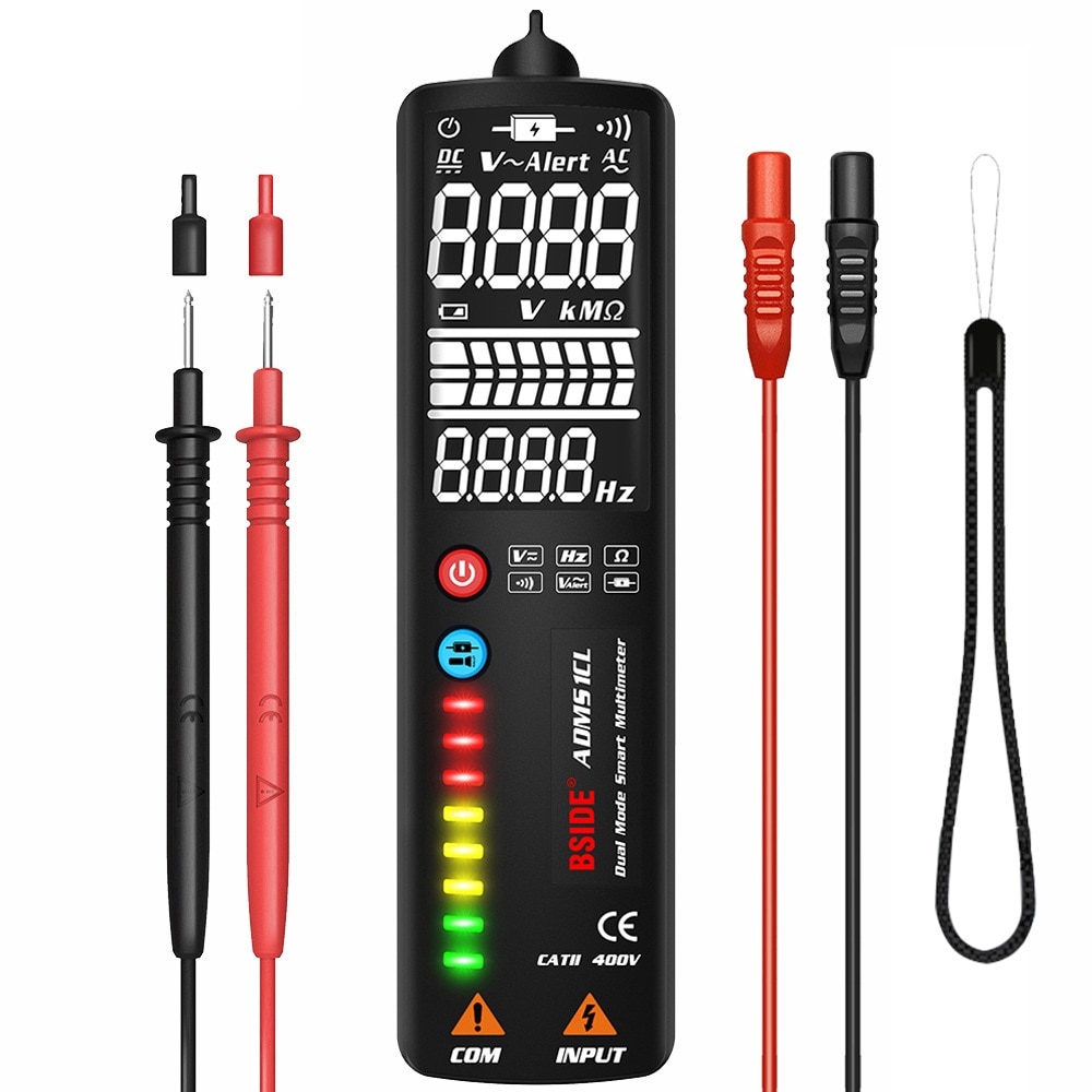 S1 Digitale Multimeter Smart 3-In-1 Tester Dc Ac Voltmeter + Ebtn Lcd Voltage Indicator Detector Schroevendraaier + Verborgen Draad Test