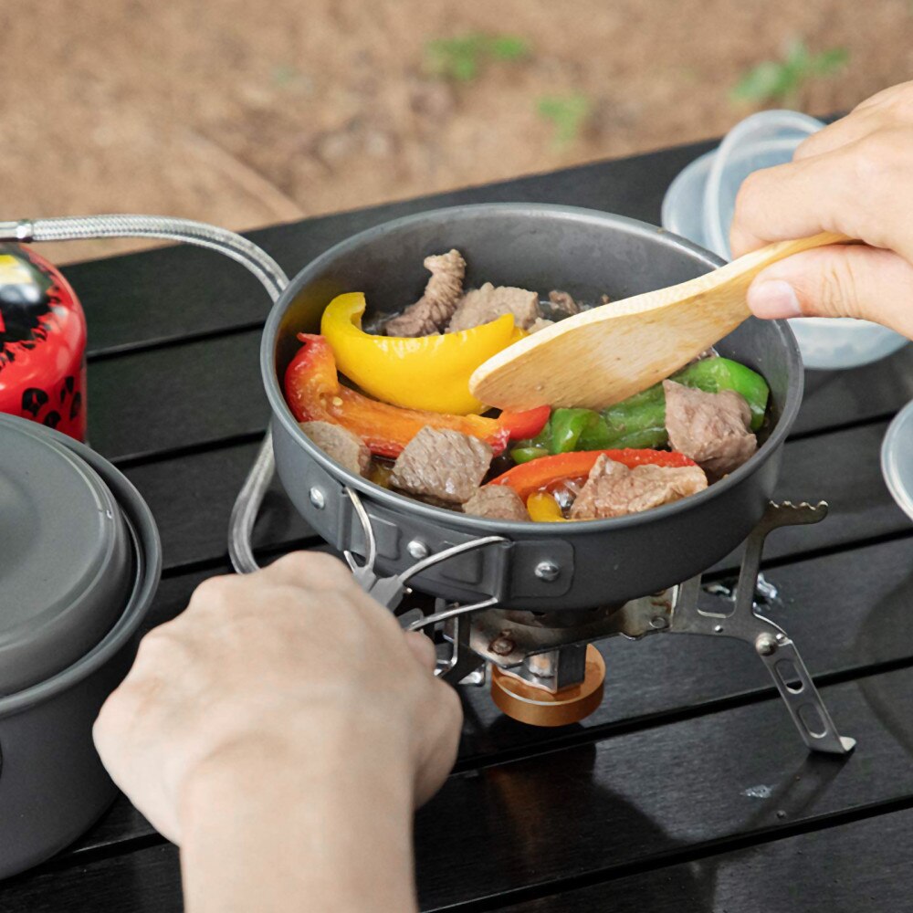 Camping Cookware Set - 7-Piece Outdoor Utensils for Hiking & Travel