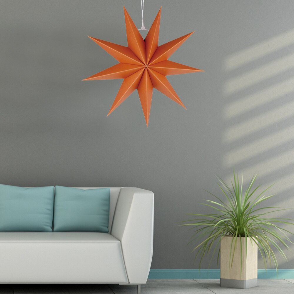 Paper Lamp Shade Star Lantern Lamp Accessory 30cm(Orange): Orange