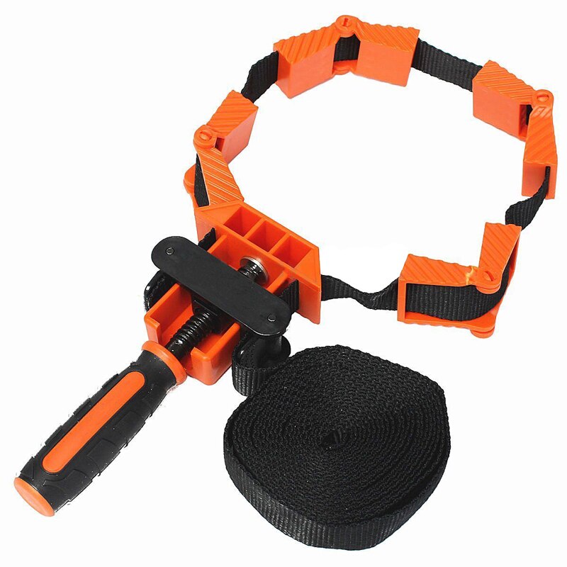 Woodworker Photo Frame with Strap Clamp Holder Miter Vise Ratchet Angle Clamp Band Tool