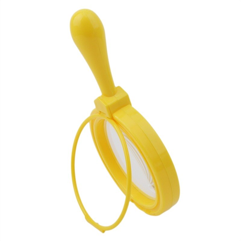 5 Colors Plastic Stand Magnifier High-Grade Optical Lens Magnifying Glass Reading Plastic Magnifying Glass For Children: Yellow