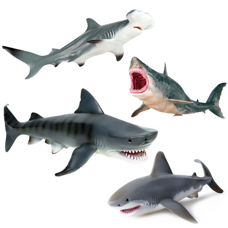 4 Realistische Kleine Haai Anti-Druk Squeeze Speelgoed Creatieve Been Bijten Haai Speelgoed, Plastic Plezier Prank Vaardigheden