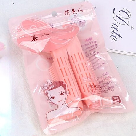 Pinzas rizadoras para el pelo, accesorios de estilismo para el cabello, Color caramelo, plástico Natural, raíz, 1/2 piezas: 2pc pink