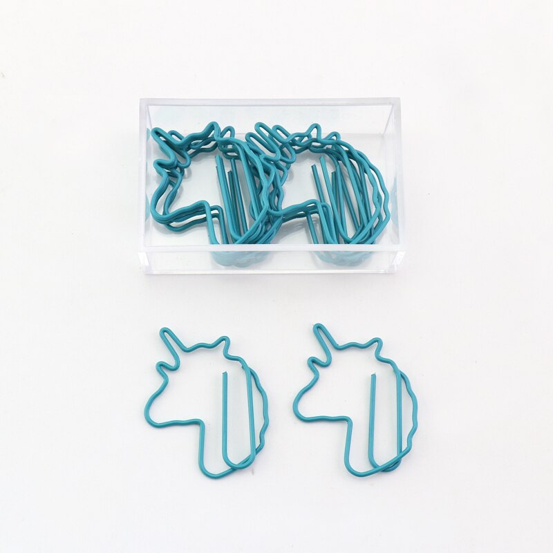 Blue Unicorn Paper Clip Shaped Cartoon Paper Clip Cute Paper Clips Decorative Metal Clip Paper Clipes Paperclips Klips Office