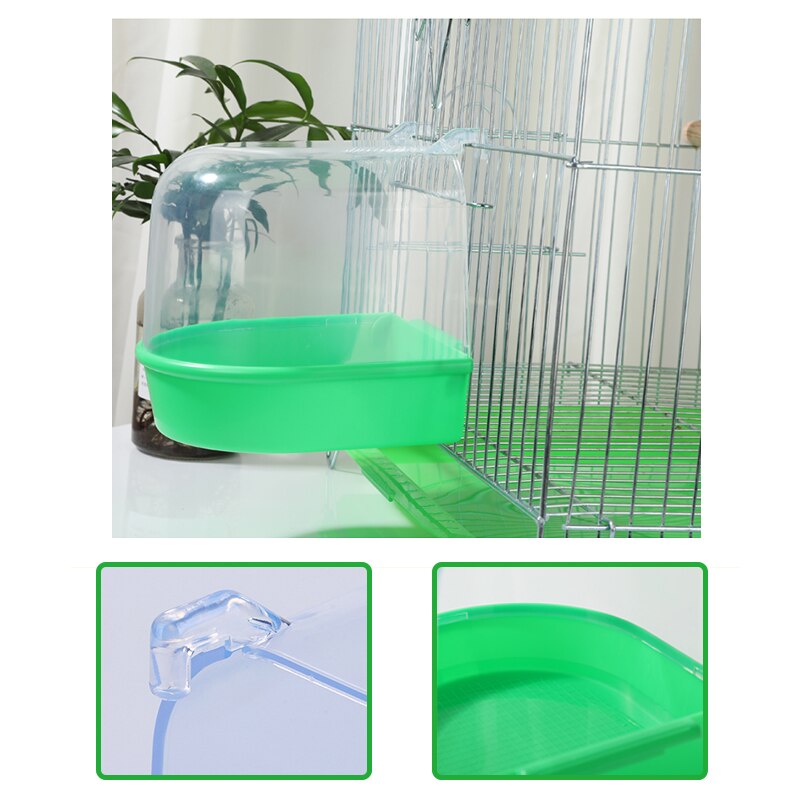 Bird Plastic Hangable Bathroom Parrot Shower Tool In Cage Canary Transparent Tub Goldfinch Sturdy Durable Accessories Oiseaux
