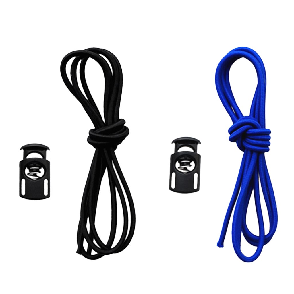 2 Pieces Strong Rubber Universal Swimming Goggles Swim Glasses/Dive Mask Elastic Strap &amp; Cord Lock Stopper: Black Blue