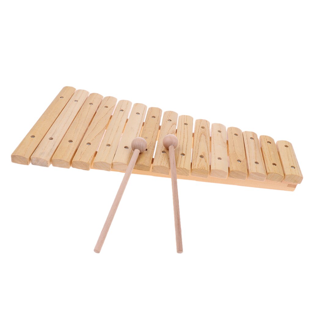 15 Notes Wood Xylophone with 2 Mallets Kids Musical Percussion Instrument