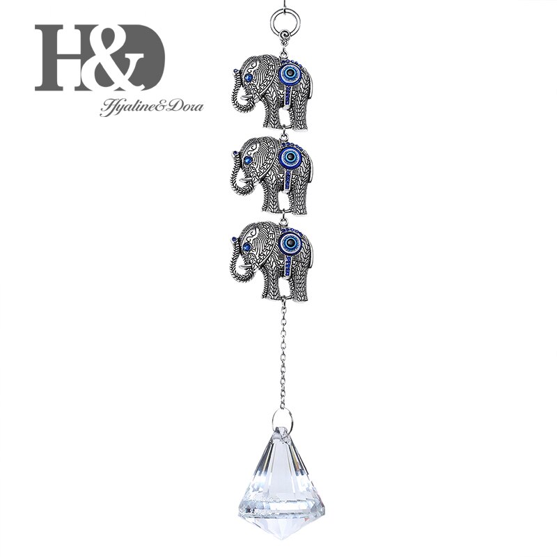 Diy Lucky Hamsa Turkse Blue Evil Eye Crystal Charm Suncatcher Hanger Wind Chime Amulet Thuis Muur Tuin Opknoping Decoratie: DE1915800