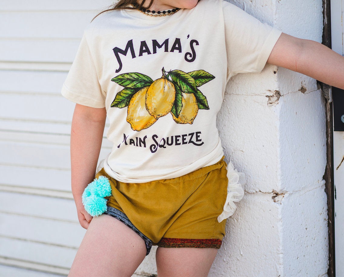 Mama's main squeeze kinder t-shirt versgeperste kinder t-shirt citroen squeeze kinder t-shirt baby t-shirt jongens meisjes unisex topjes
