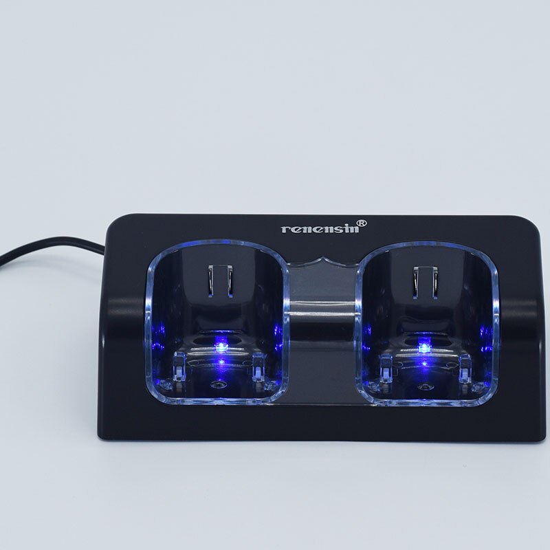 Zwart Gamepad Oplaadbare Batterij + Quad 2 Dock Station Charger Kit voor Wii Remote Gaming Controller opladen