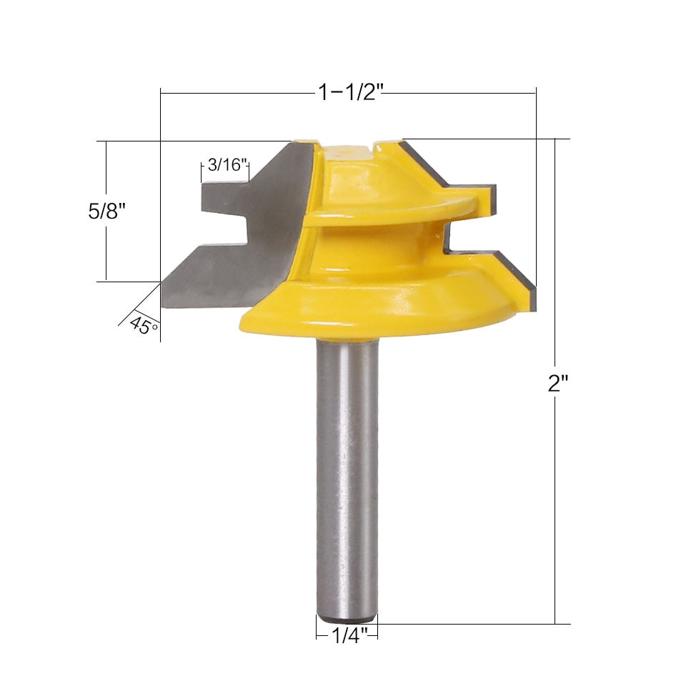 Lock Mitter Bit 1Pc 45 Degree Lock Miter Router Bit 8Inch Shank Wo... – Grandado