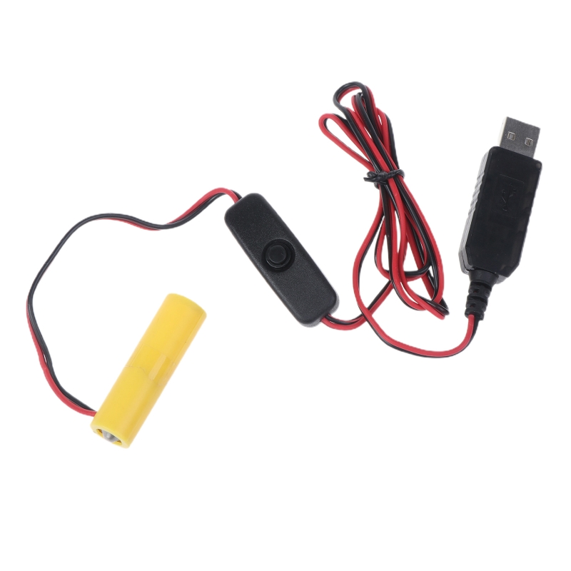 4 aaa dummy batterij adapter usb voeding schakelaar kabel vervangen 4 aaa batterijen voor afstandsbedieningen camera speelgoed led strip: Black