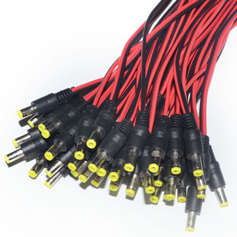 20PCS 5.5X2.1mm DC Power Plug Male And Female DC Connector Pigtail Plug Wire Cable for CCTC Camera System Accessories