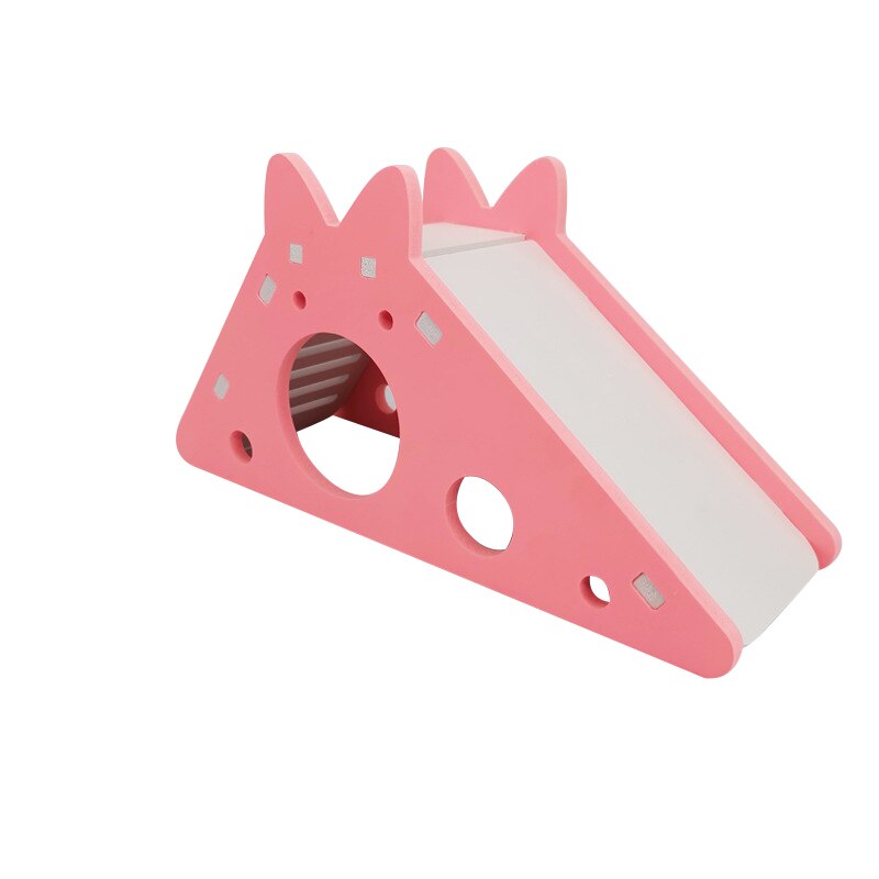 Zmontowany chomik zabawkowa zjeżdżalnia złoty niedźwiedź świnka morska kolorowa kabina zabawny oddychający dom chomika gniazdo akcesoria dla małych zwierząt: różowy-B