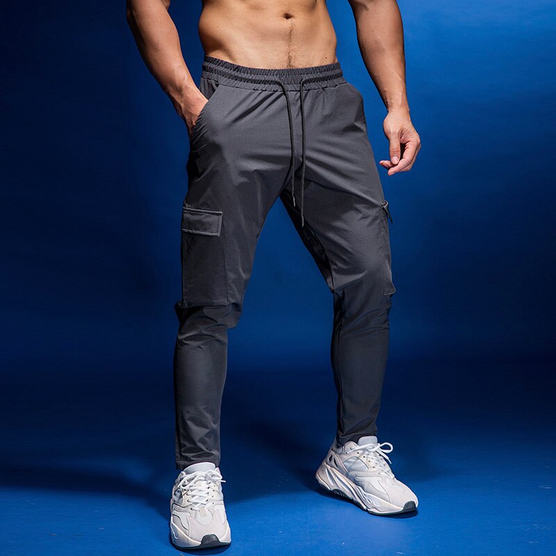 Åndbare træningsbukser træningsbukser med lommer løbebukser til mænd med lommer fitness joggingbukser joggingbukser til mænd 1: Grå / Xl (170-175cm)