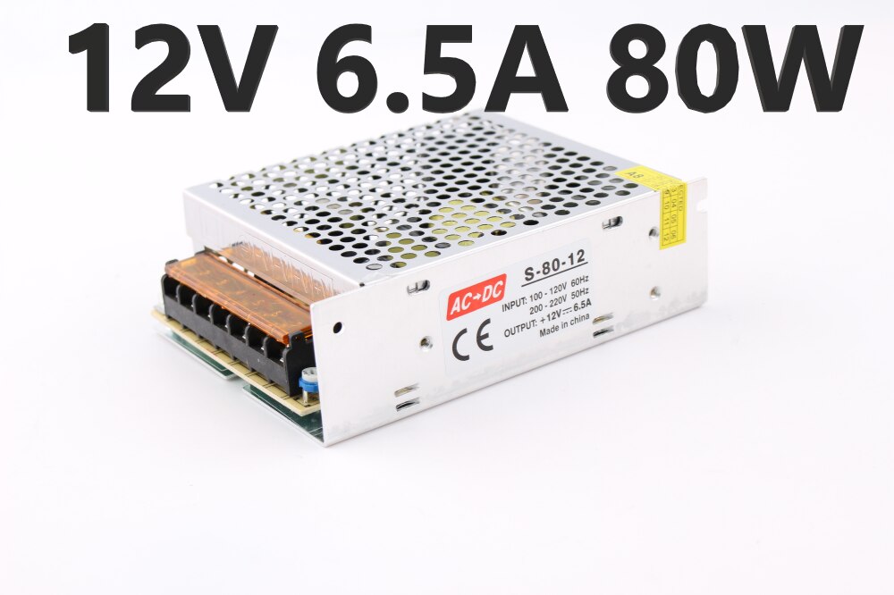 12V Power Supply AC 220V TO DC 12V 2A 3A 5A 10 15 20A Adapter 220 To 12v Power Supply Source 500w Led Transformer For Led Strip: 12V 6.5A 80W