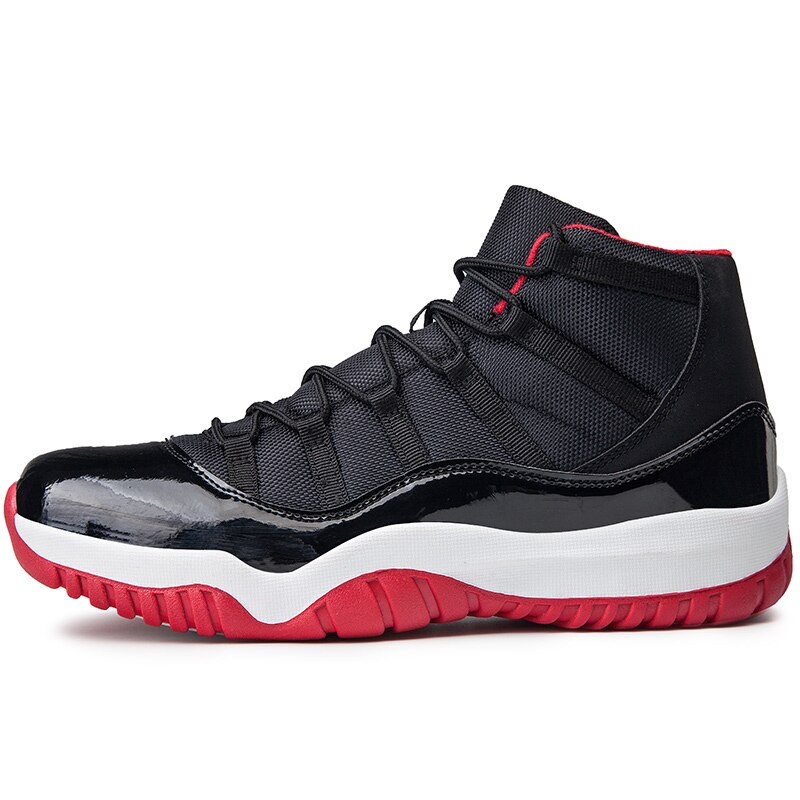 Heren Basketbal Schoenen Jordan 1 Mannen Vrouwen Demping Ademend Basketbal Jordan Retro 11 Hoge Top Gym Training Laarzen: Black Red / 8.5