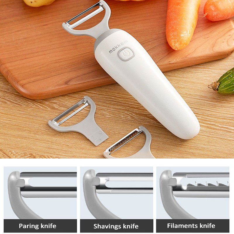 Pelapatate elettrico pelapatate automatico per frutta multifunzione ricarica USB sostituzione della testa di taglio in acciaio inossidabile