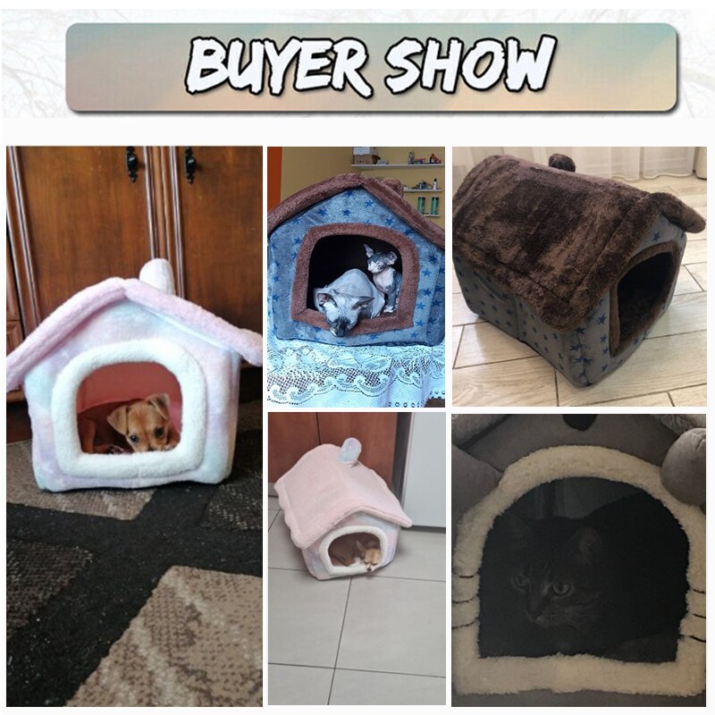 Casa para gatos, cama para mascotas, casa para perros para las cuatro estaciones, cálida, lavable, antideslizante, accesorios para gatos, suministros para perros cama perro casa para perro cama casita para perro pequeñ