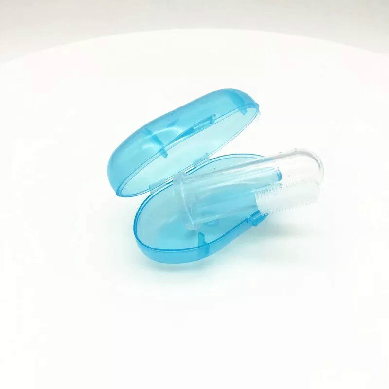 Baby Vinger Tandenborstel Silicon Tandenborstel + Doos Kind Tanden Reinigen Soft Silicone Baby Tandenborstel Rubber Schoonmaken Baby Borstel