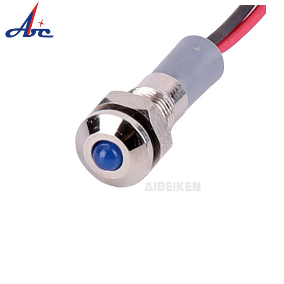 Mini 6 mm voyants led 12v 24v 110v 220v étanche  ip65 feux de signalisation voyant d'avertissement