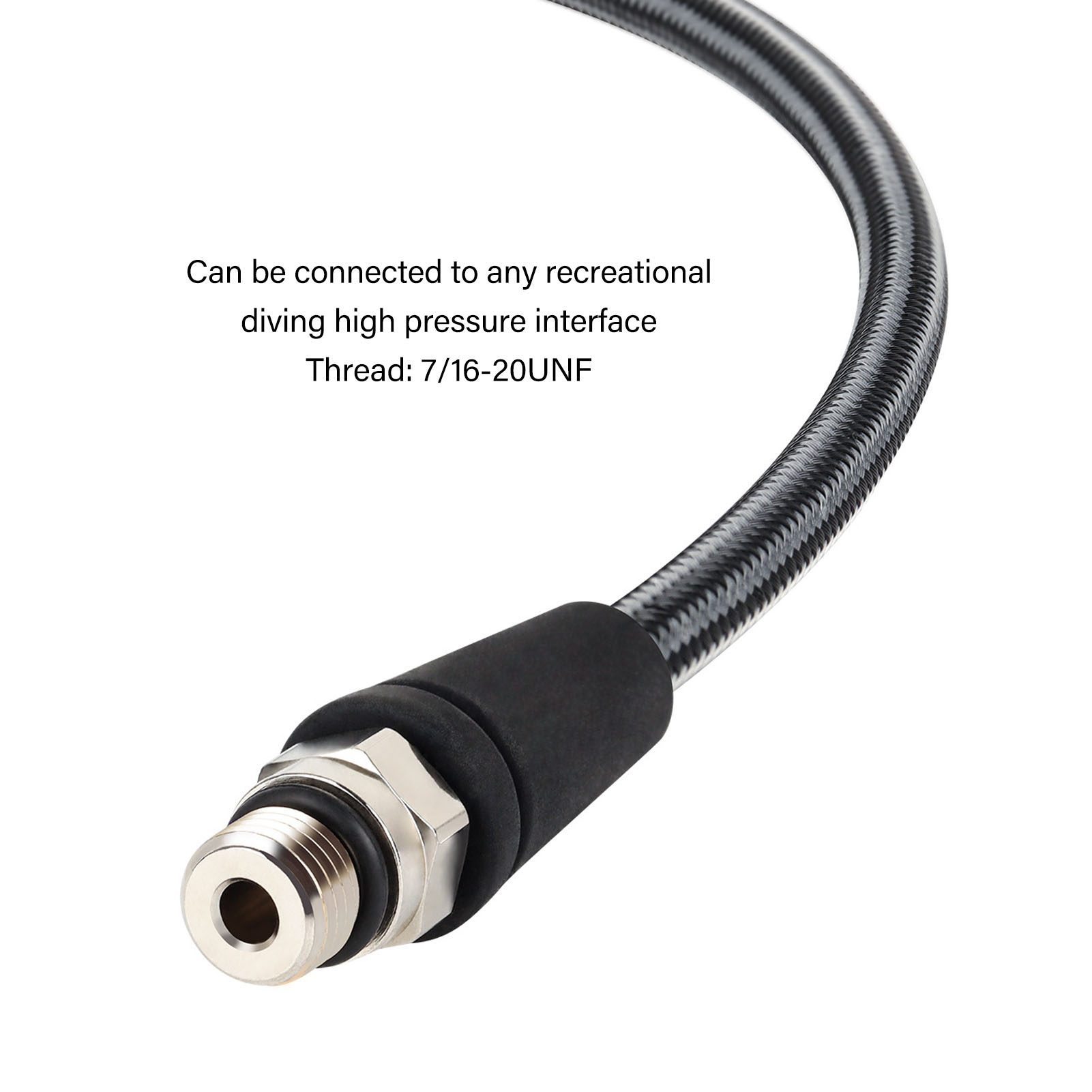 15cm 65cm 80cm Diving High Pressure Regulator Hose Carbon Fiber Woven Flexible Safe Scuba Diving High Pressure Hose