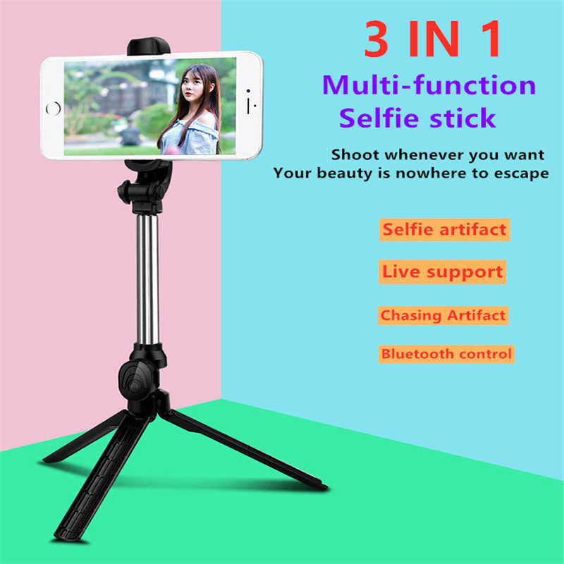 Portable Wireless Bluetooth Selfie Stick 3 in 1 mini Selfie Stick Extendable Handheld foldable tripod With Shutter remote