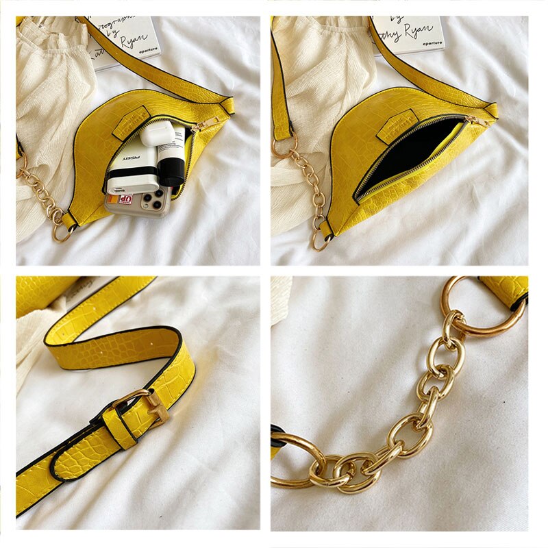 Fanny Pack femmes taille ceinture sac Crocodile motif Vintage taille sacs femme Bum pochette téléphone en cuir poitrine sac ZY889