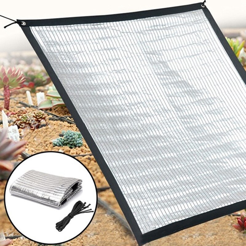Reflective Aluminum Foil Shading Net Outdoor Garden Sunsn Shade Cloth Net Plant Greenhouse Cover 1X2M