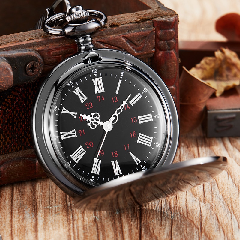Reloj de bolsillo de cuarzo, de aniversario, reloj de bolsillo grabado I LOVE YOU con colgantes con collar de cadena, reloj de