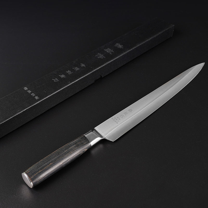 Japanese Sashimi Knife 6Cr16MoV Steel Sharp Slicing Fish Sushi Filleting Cleaver Kitchen Knives Wood Handle 9.5/11/12 Inch