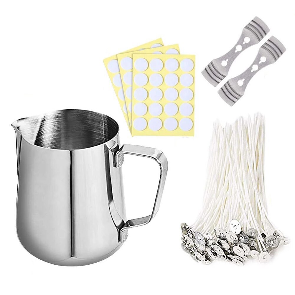Stainless Steel Beginners Candle Making Kit Craft Tools Wicks Sticker DIY Handemade Fixator Home Rust Resistant Pouring Pot Safe: 1